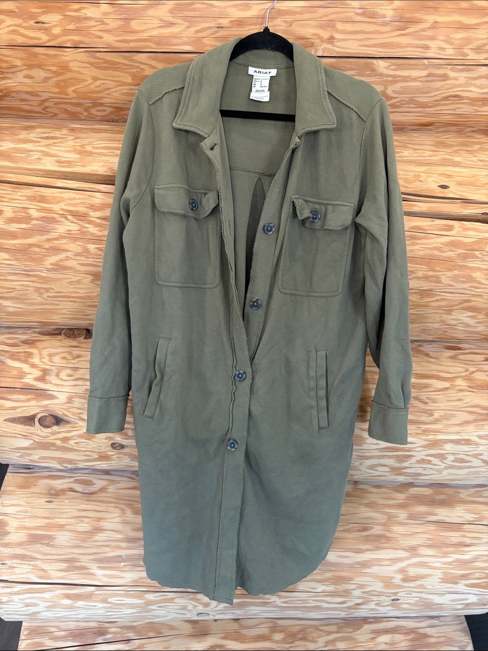 Ariat Olive Utility Shirt Jacket with Chest Pockets